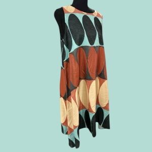 🤎 MOUTAKI MADE IN GREECE! STUNNING DESIGNER SWING DRESS! GORGEOUS COLORS! 🤎